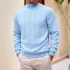 Ropa de punto europea de talla estándar para otoño e invierno, ropa de punto, diaria, color liso, moda joven para hombre, jacquard, cuello alto, lana cálida