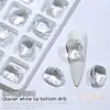 Accesorios para uñas transparentes blanco glaciar fondo puntiagudo diamante grande nuevo fondo transparente nude Diamante corazón torcido almohada cuadrada gruesa taladro de uñas de forma especial