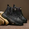 Botas Martin de Suela Blanda Estilo Nuevo Primavera 2026 Zapatos Retro para Hombre Trabajo Botas Altas de Cuero Zapatos de Trabajo Antideslizantes Botas Cortas Casuales