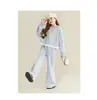 Conjunto Infantil Nuevo Estilo Primavera y Otoño 2026 para Niños Mayores, Estilo Coreano Holgado con Lazo, Estilo Dulce