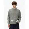 Nuevo suéter de punto para hombre de otoño e invierno con textura de punto trenzado estilo old money, cuello alto con media cremallera, venta al por mayor de fábrica transfronteriza
