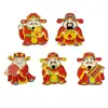 Insignia Metálica de Pin del Dios de la Riqueza de Cinco Vías, Broche Festivo del Dios de la Riqueza, Accesorios Versátiles para Bolsos, Pequeños Regalos de Año Nuevo para Amigos