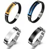 Pulsera de moda con cadena de patrón de serpiente electrochapada en color acero puro transfronteriza europea y americana, pulsera de silicona de acero de titanio, accesorio de alta gama para hombre