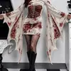 2026 Elementos de Halloween Cruzados Amazon Temu Vestido de Manga de Murciélago con Cuello en V para Mujer Minifalda