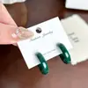 Aretes de Placa de Acetato Geométricos Simples Versátiles con Forma de C Pendientes de Alta Gama Plata de Ley 925 Lujo Accesible Aretes Personalizados
