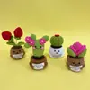 Macetas tejidas personalizadas para ramos de flores, adornos de lana hechos a mano a medida, se adaptan a diversas necesidades.