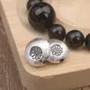 Prata S925 Acessórios Feitos à Mão Escovados Pulseira de Corda Trançada DIY Contas Espaçadoras Pingente Atacado Redondo Plano Estilo Étnico