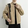 Chamarra de trabajo con cuello mao para hombre, estilo coreano, moderna, holgada, versátil, casual, transpirable, chamarra tipo beisbolera versátil, nuevo modelo 2026