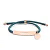 Pulseira Personalizada Logo de Publicidade Transfronteiriça Personalizado Multicolorida Pequena Redonda Arco-Íris Presente de Feriado Aço Titânio Gravação Pulseira Trançada