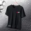 Camiseta de manga corta de seda helada de verano para hombre, camiseta holgada de cuello redondo y media manga para hombre, top sencillo de talla grande y secado rápido que combina con todo.