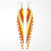 Brincos Longos Tassel com Contas Boêmios para Mulheres, Brincos Étnicos Pretos, Brancos e Marrons, Acessórios de Férias Europeus e Americanos Atacado