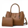 2026 Novo Conjunto Vintage de Duas Peças Europeu e Americano Bolsa Tote de Ombro Único Bolsa Feminina Clássica de Cor Sólida