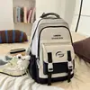 Mochila nueva de gran capacidad, elegante, estilo japonés con bloques de color, para estudiantes de secundaria y preparatoria, mochila para computadora simple y versátil