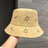 2023 Bordado Urso Fisherman Hat Crianças Primavera e Outono Estilo Coreano All-match Estudante bonito Protetor Solar Sombra Chapéu de Pescador