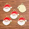 25 Modelos Accesorios para Joyería DIY de Aleación Charms Dorados KC con Aceite Goteante Serie Navideña Colgantes de Sombrero Muñeco de Nieve Copo de Nieve