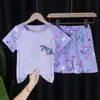 Pijama de Verano Niños Nuevo Infantil Manga Corta Lindo Estampado de Dibujos Animados Niños Medianos y Grandes Niñas Pequeñas Ropa de Casa conjunto