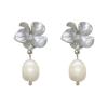 Pinzas para Orejas de Hada Florales Azul Claro Sin Agujeros en las Orejas, Pendientes Estilo Bosque, Perla Falsa Modelo Nuevo 2025, Pendientes de Nicho de Lujo Ligero para Mujer