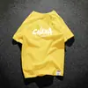 Camiseta Suelta de Manga Corta con Letras de Marca de Tendencia Nacional China Camiseta de Manga Media de Color Sólido para Hombre 100% Algodón Cuello Redondo Verano Retro Original