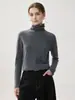 Nuevo suéter de cuello alto tejido para mujer de cachemira 100% pura para otoño e invierno con cuello superpuesto, de alta gama y versátil