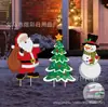 3 Peças de Placas de Natal para Jardim, Papai Noel, Boneco de Neve, Árvore de Natal Decorações Festivas, Cartões de Encaixe Externos, Estilo Quente
