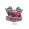 Adornos Insertables para Pastel de Coche de Carreras, Suministros para Mesa de Postres de Fiesta de Cumpleaños Temática de Coches para Niños
