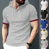 Ropa europea y americana nueva transfronteriza para hombre, camisetas deportivas casuales de manga corta para hombre primavera-verano, sudaderas con capucha de talla grande de comercio exterior, modernas y geniales