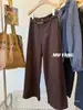 MUYANG Auto-mantenimiento Revisión Re-lavado Pantalones de Pierna Ancha de Mezclilla Tencel para Mujer Sueltos Adelgazantes de Pierna Recta Pantalones Largos Casuales
