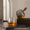 Juego de jarra de vidrio personalizada para infusión de té, transparente y resistente al calor, con asa lateral, para preparar, filtrar y servir té