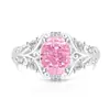 Venta caliente de transmisión en vivo: Anillo de Vid de Diamante de Alto Carbono Súper Brillante para Mujer con Corte Flor de Hielo Forma de Huevo de Paloma, Anillo con Forma de Huevo Chapado en Oro Real