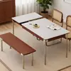 Mesa de Comedor de Madera Maciza Estilo Medieval, Nuevo Juego Plegable de Mesa y Sillas de Pizarra para Comedor, Mesa de Comedor Rectangular Retro para Hogares Pequeños