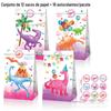 LB210 Rosa Amazon Dinossauro Desenho Animado Tiranossauro Rex Festa Doces Sacola de Papel Kraft Conjunto de Adesivos