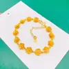 Fornecimento ao Vivo Pulseira Feminina Retro de Flor de Fila Única Banhada a Cobre e Ouro Pulseira de Flor Rosa da Moda Joias Atacado