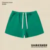 Conjunto de ropa europea y americana para mujer transfronterizo: sudadera casual y shorts, sudadera holgada de forro polar color liso, cuello medio alto, estilo 'dopamine hot girl'