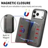 Adequado para Suporte de Celular Iphone17, Porta Cartão AirTag, Fechamento Magnético 16Promax, Capa Protetora Apple 18Pro