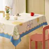Toalha de Mesa de Luxo Leve de Alta Qualidade Impermeável e à Prova de Óleo Estilo Retro Americano Dopamina Tapete para Mesa de Jantar Estilo Ins Toalha de Mesa para Mesa de Centro