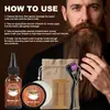 Set de cuatro piezas para el cuidado de la barba con romero transfronterizo, aceite para barba hidratante y de peinado, aceite esencial para el cuidado de la barba de hombres, bálsamo para barba