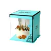 Caja para pastel de cumpleaños caja de embalaje 6 pulgadas 6 pulgadas 8 pulgadas 10 pulgadas 12 pulgadas cuadrada elevada pintura al óleo translúcida Nuevo