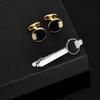 Gemelos Redondos de Estrella Europeos y Americanos Esmaltados para Hombre y Mujer Negocios Uñas de Puño de Camisa Francesa Accesorios de Clip de Corbata Cajas de Regalo