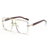 Nuevas Gafas de Sol de Moda para Hombre con Doble Puente y Patas de Imitación Madera Clásicas Versátiles Casuales Tendencia Anti-UV