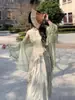 Falda de Talla Grande para Niños Verano Alto Sentido Nuevo Estilo Chino Estilo Nacional Cheongsam Mejorado Cuello Colgante Vestido Elegante Traje de Dos Piezas