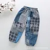 Después de lavar, se recomienda que la altura sea superior a 90-130, pantalones de algodón coloridos anti-mosquitos, pantalones de algodón artificial para niños al por mayor