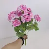 Flores de Begônia Artificiais Transfronteiriças, Flores Artificiais para Sala de Estar de Casa, Flores de Seda de Gerânio, Flores Secas, Decoração Externa, Arranjos de Casamento, Flores Artificiais