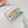 Lindo pasador de pelo sin costuras con lazo estilo girly para mujer, pinza colorida para flequillo estilo ins, accesorio versátil para el cabello de uso diario