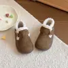 Sapatos de algodão masculinos e femininos, nova coleção de inverno 2026, sapatos quentes de algodão estilo coreano, sapatos estilo Birkenstock com forro de fleece retrô, sapatos de algodão de camada dupla infantis, atacado