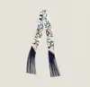 Bufanda con Borla Redonda 130*5 cm, Bufanda de Sarga de Seda Artificial, Cinta para el Cuello de Moda y Versátil, Lazo para Bolso