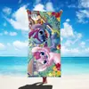 Toalla de playa estampada de Año Nuevo con puntadas, toalla de natación para niños, toalla de baño, toalla de microfibra ultrafina