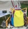 Mochila de Montañismo para Deportes al Aire Libre, Mochila Escolar Deportiva Patchwork de Color Contrastante Dopamina, Mini Mochila de Viaje Repelente al Agua para Mujer
