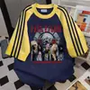 Nuevas Camisetas de Manga Corta con Estampado de Personajes Estilo Verano 2025 para Hombres y Mujeres con Diseño de Puntadas de Color Contrastante Tops Vintage