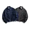 Ropa Vintage 25 Otoño Nuevo Tendencia Retro Japonesa Lavado Flecos Casual Chaqueta de Mezclilla Abrigo para Pareja de Hombres