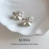 Aretes Flor de Diamante Cuadrado para Mujer Lujo Accesible Francés Aretes de Aguja de Plata de Ley de Gama Alta Nuevo Estilo Caliente 2025 Aretes Únicos y Hermosos